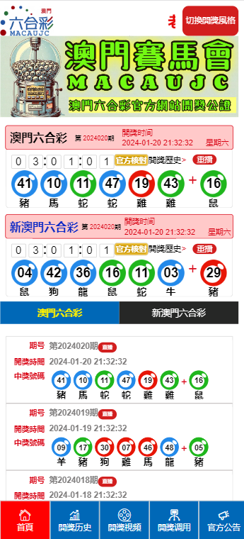 新澳门六开奖结果记录